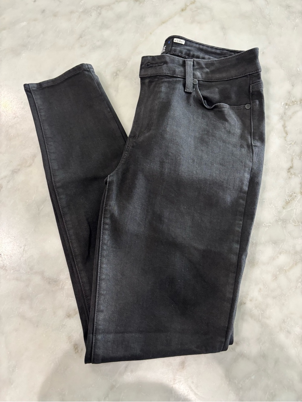 PAIGE Black Denim Jeans with Subtle Stitch Detail